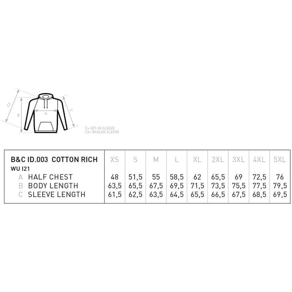 B&C Unisex Adults Hooded Sweatshirt/Hoodie