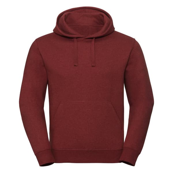 Russell Unisex Authentic Melange Hooded Sweatshirt Brick Red Melange XS