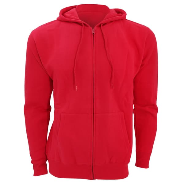 SOLS Herr Seven Full Zip Hooded Sweatshirt / Hoodie med hel dragkedja Red L