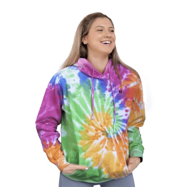 Colortone Unisex Rainbow Tie Dye Pullover Hoodie