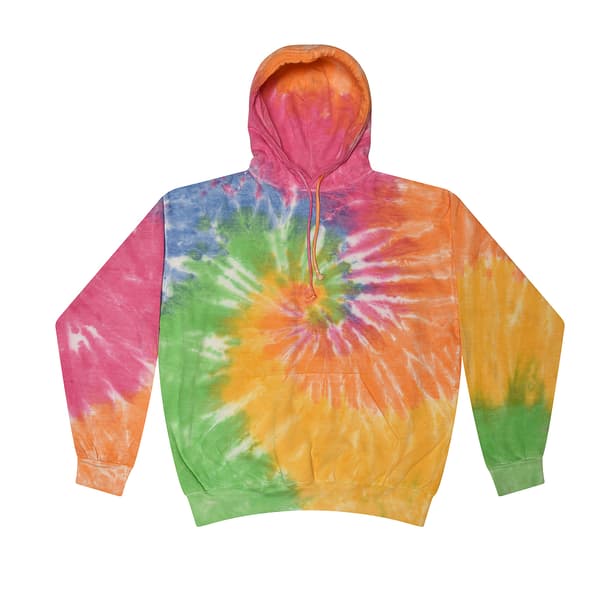 Colortone Unisex Rainbow Tie Dye Pullover Hoodie