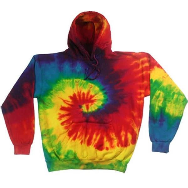 Colortone Unisex Rainbow Tie Dye Pullover Hoodie