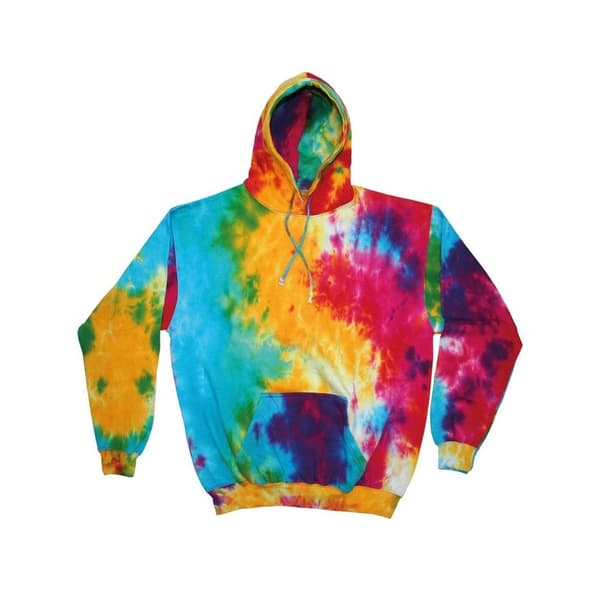 Colortone Unisex Rainbow Tie Dye Pullover Hoodie