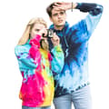 Miniatyrbilde 3 av 3: Colortone Unisex Rainbow Tie Dye Pullover Hoodie