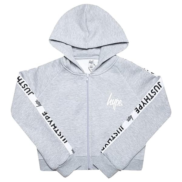 Hype Girls Just Hype Tape Crop Hoodie Grey 5-6 Years