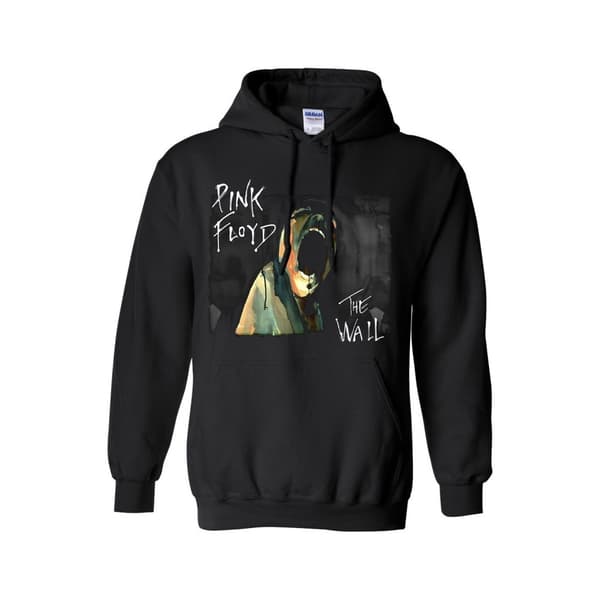 Pink Floyd- The Wall- Scearming head Hoodie Sort Small
