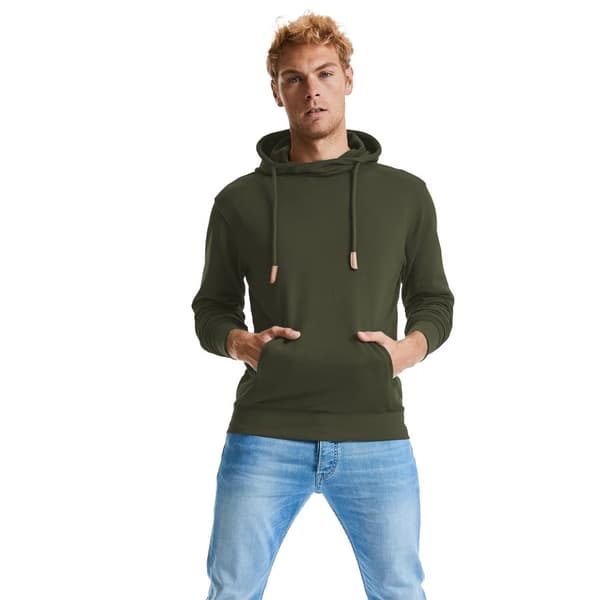 Russell Adults Unisex Pure Organic High Collar Hooded Sweatshirt