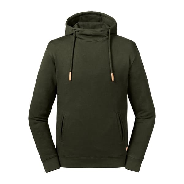 Russell Adults Unisex Pure Organic High Collar Hooded Sweatshirt