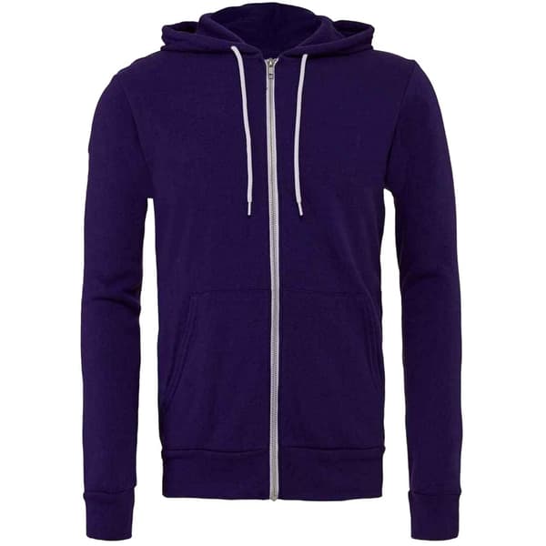 Bella + Canvas Adults Unisex Full Zip Hoodie