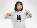 Miniatyrbild 5 av 10: BTS stil grå huvtröja barn K-pop SUGA sweatshirt tröja t-shirt