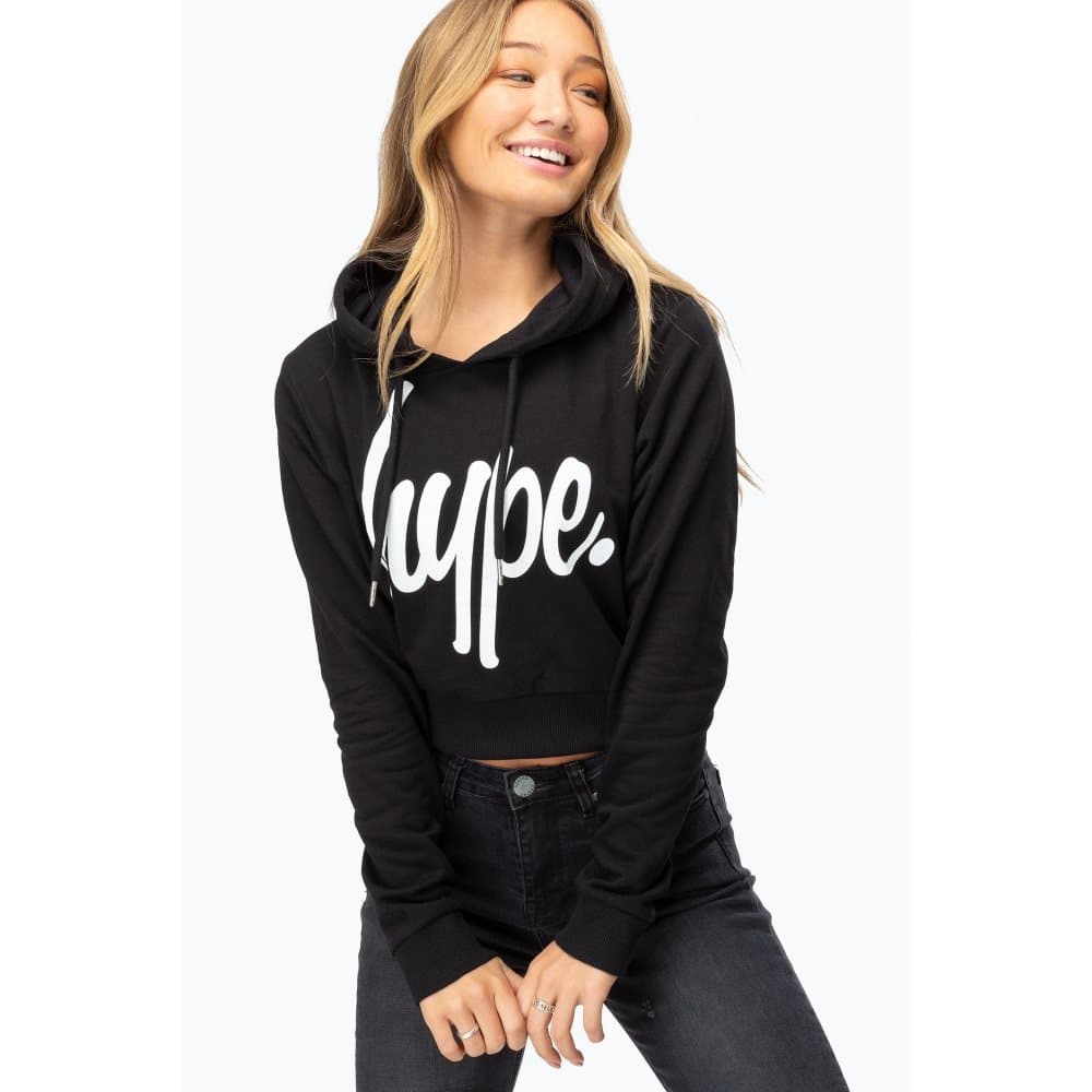 Hype Womens/Ladies Script Lightweight Crop Hoodie
