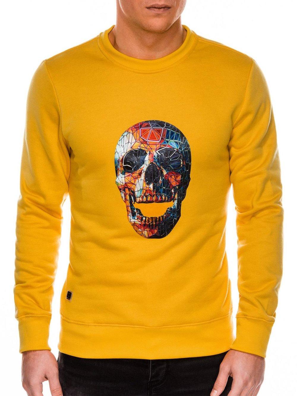 Men's printed sweatshirt B987 - yellow