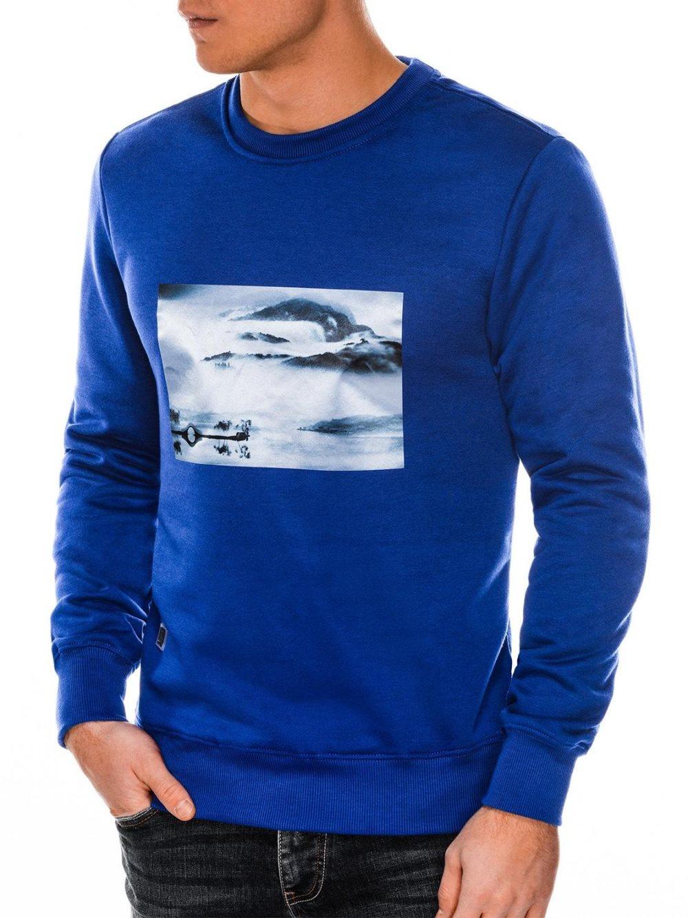 Men's printed sweatshirt B983 - blue