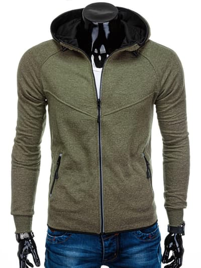 Men's zip-up sweatshirt B1114 - khaki