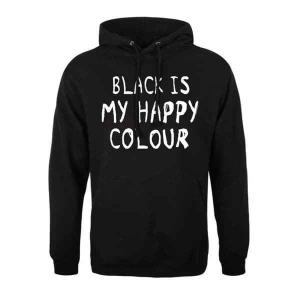 Grindstore Mens Black Is My Happy Colour Hoodie