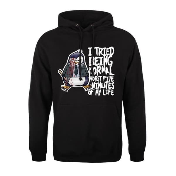 Psycho Penguin Mens I Tried Being Normal Hoodie
