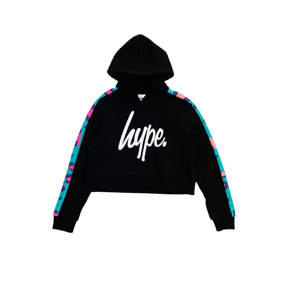 Hype Girls Animal Panel Cropped Pullover Hoodie med djurpanel