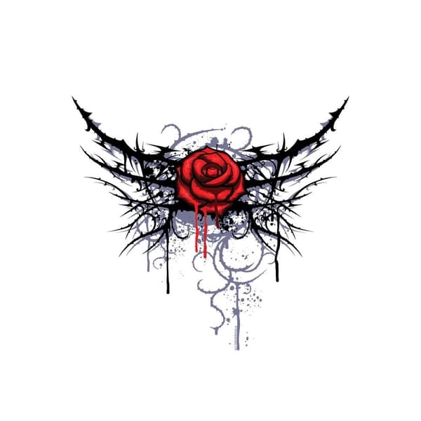 Grindstore Mens Pierced Rose Hoodie