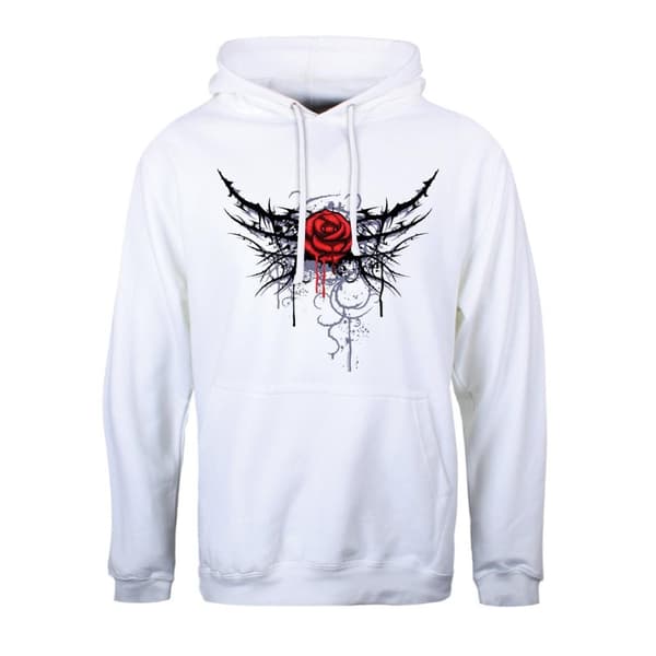 Grindstore Mens Pierced Rose Hoodie