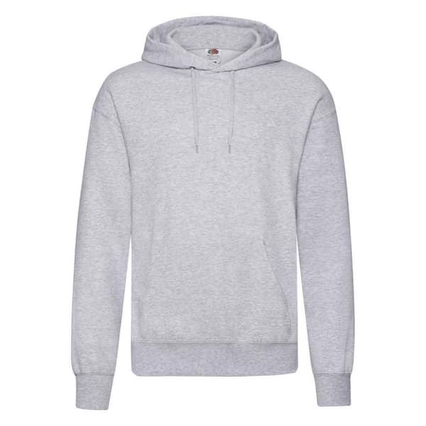 Fruit of the Loom Klassisk huvtröja med grått linne för män Heather Grey XL