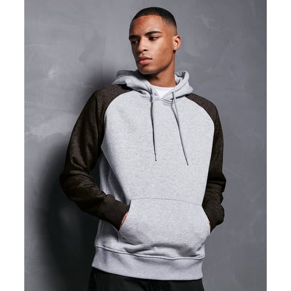 Build Your Brand Mens Basic Raglan Hoodie