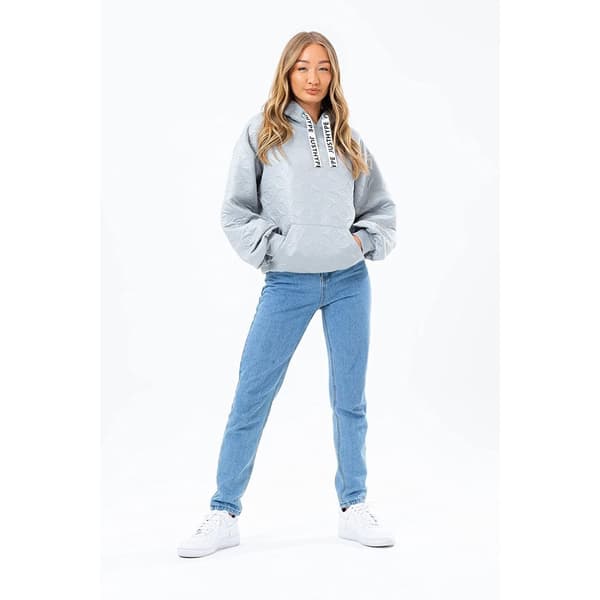 Hype Kvinnor/Damer Quilted Draped Sleeve Pullover Hoodie med draperad ärm