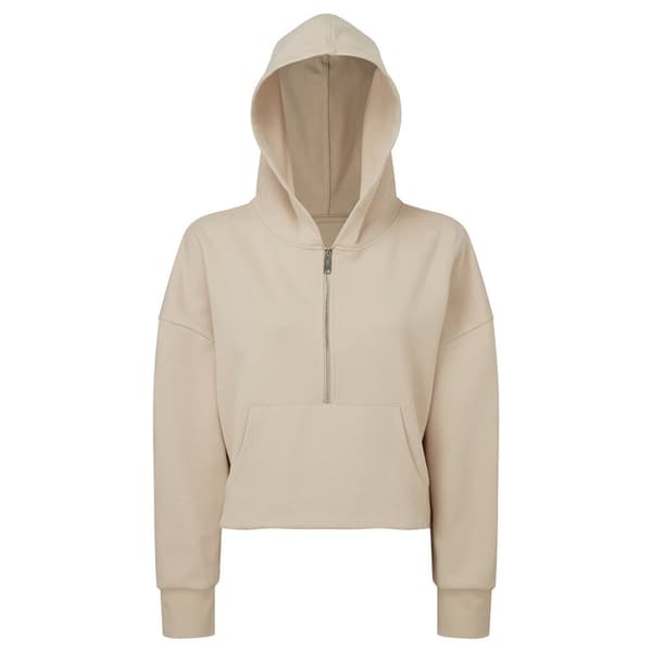 TriDri Kvinnor/Damer Half Zip Hoodie med halva dragkedjan