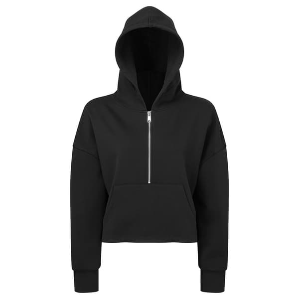 TriDri Kvinnor/Damer Half Zip Hoodie med halva dragkedjan