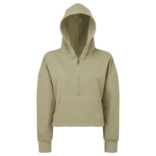 TriDri Kvinnor/Damer Half Zip Hoodie med halva dragkedjan