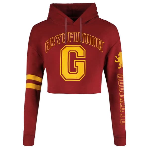Harry Potter Kvinder/damer College Gryffindor Crop Hoodie Maroon S