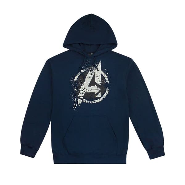 Avengers End Game Eroded A Logo Hoodie för män Navy XXL