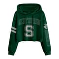 Miniatyrbillede 1 af 3: Harry Potter Kvinder/Damer College Slytherin Crop Hoodie til kvinder/damer