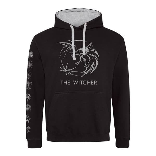 The Witcher Unisex Adult Symbol Pullover Hoodie Black S