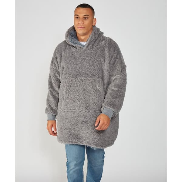 Ribbon Unisex vuxen Sherpa Reversible Oversized Hoodie för vuxna