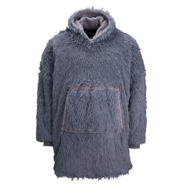 Ribbon Unisex vuxen Sherpa Reversible Oversized Hoodie för vuxna Grey One Size