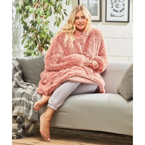Ribbon Unisex vuxen Sherpa Reversible Oversized Hoodie för vuxna