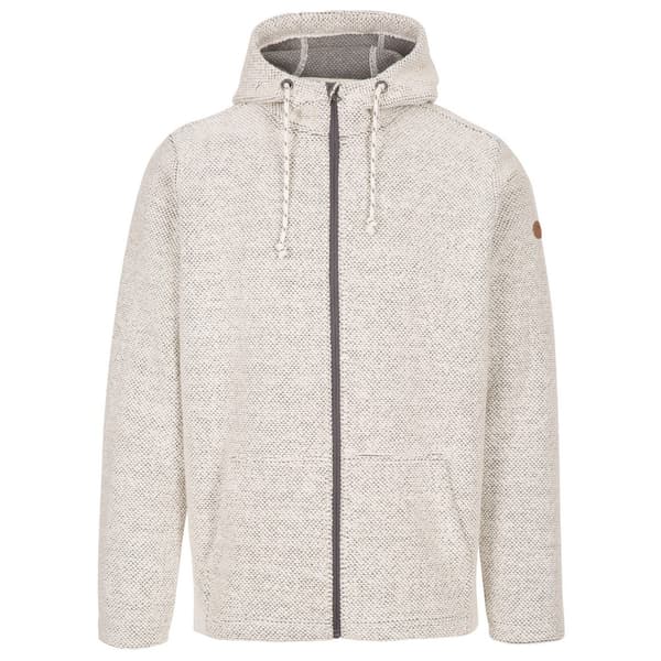 Trespass Mens Scawton Zipped Hoodie Off White Marl S
