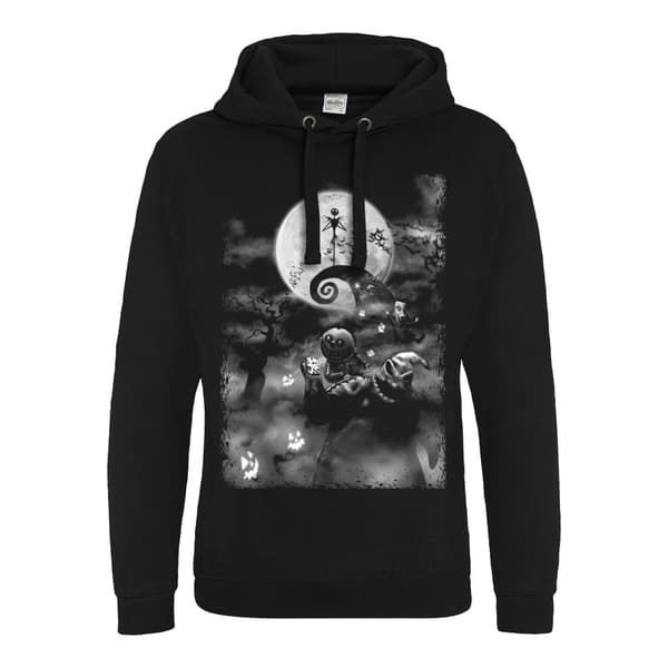 Nightmare Before Christmas Unisex Monster Hoodie för vuxna Black L