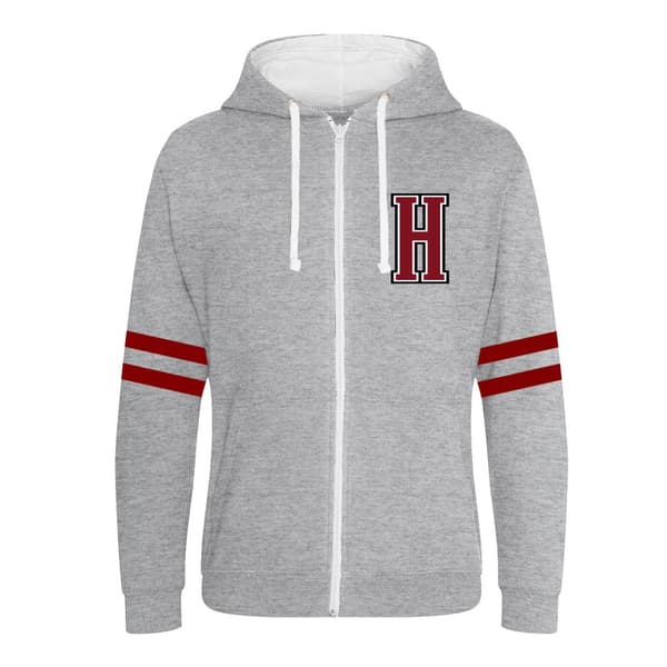 Harry Potter Unisex vuxen Hogwarts Alumni Hoodie med full dragkedja för vuxna Grey M