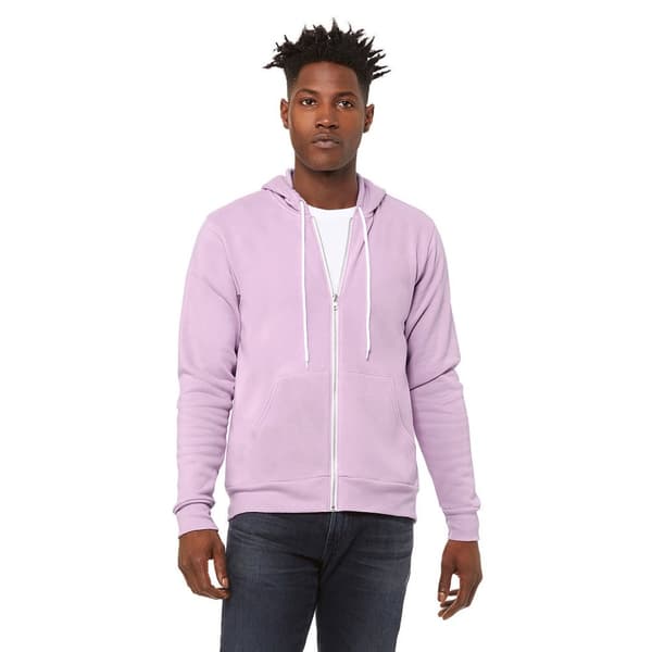 Bella + Canvas Unisex Fleece hættetrøje med lynlås til voksne