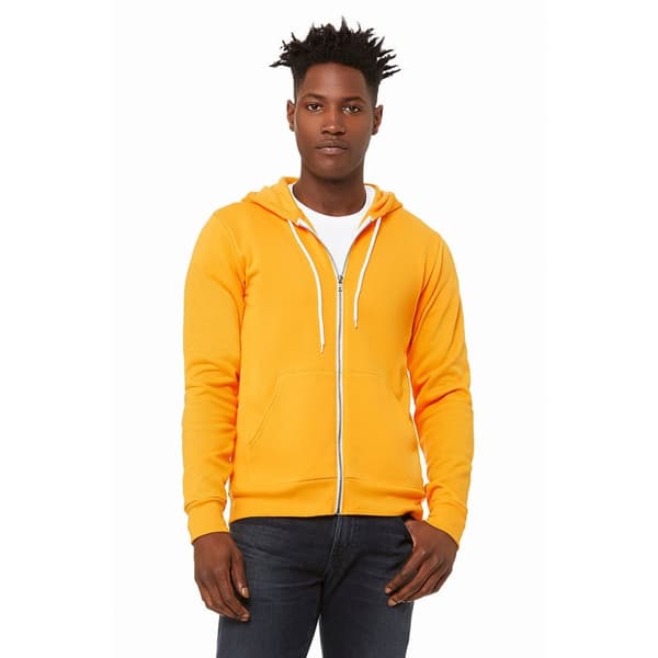 Bella + Canvas Unisex Fleece Hoodie med dragkedja för vuxna