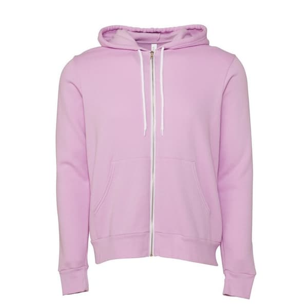 Bella + Canvas Unisex Fleece hættetrøje med lynlås til voksne