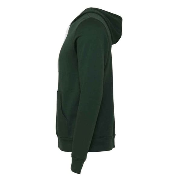 Bella + Canvas Unisex Fleece hættetrøje med lynlås til voksne