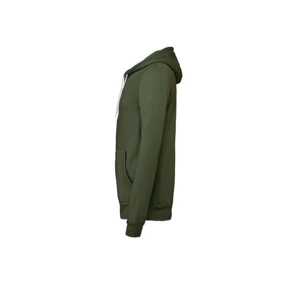Bella + Canvas Unisex Fleece hættetrøje med lynlås til voksne