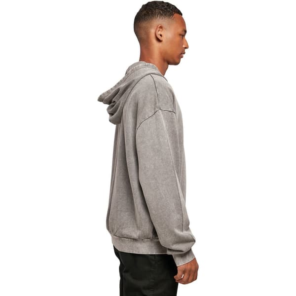 Build Your Brand Mens Acid Wash Oversized Hoodie