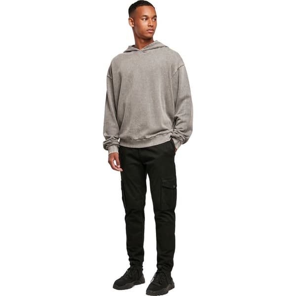 Build Your Brand Mens Acid Wash Oversized Hoodie