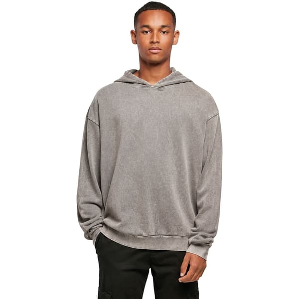 Build Your Brand Mens Acid Wash Oversized Hoodie