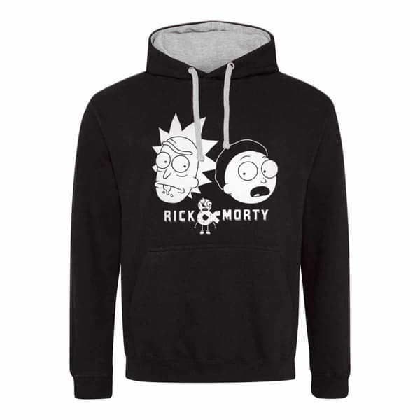 Rick And Morty Unisex Adult Hoodie Black/White/Grey XXL