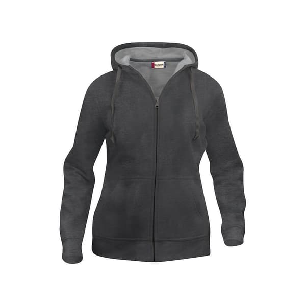Clique Kvinder/damer med almindelig hættetrøje med fuld lynlås Anthracite Melange XL