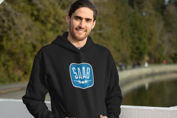 SAAB klassisk design huvtröja hoodie